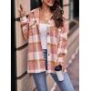 imagePRETTYGARDEN Womens Fall Clothes Plaid Shacket Jacket Trendy Casual Long Sleeve Button Down Flannel Shirts Fashion BlousePlaid Pink White