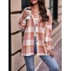 imagePRETTYGARDEN Womens Fall Clothes Plaid Shacket Jacket Trendy Casual Long Sleeve Button Down Flannel Shirts Fashion BlousePlaid Pink White