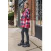 imagePRETTYGARDEN Womens Fall Clothes Plaid Shacket Jacket Trendy Casual Long Sleeve Button Down Flannel Shirts Fashion BlousePlaid Print Red
