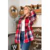 imagePRETTYGARDEN Womens Fall Clothes Plaid Shacket Jacket Trendy Casual Long Sleeve Button Down Flannel Shirts Fashion BlousePlaid Print Red