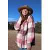 imagePRETTYGARDEN Womens Fall Clothes Plaid Shacket Jacket Trendy Casual Long Sleeve Button Down Flannel Shirts Fashion BlousePlaid Red