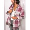 imagePRETTYGARDEN Womens Fall Clothes Plaid Shacket Jacket Trendy Casual Long Sleeve Button Down Flannel Shirts Fashion BlousePlaid Red