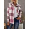imagePRETTYGARDEN Womens Fall Clothes Plaid Shacket Jacket Trendy Casual Long Sleeve Button Down Flannel Shirts Fashion BlousePlaid Red