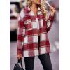 imagePRETTYGARDEN Womens Fall Clothes Plaid Shacket Jacket Trendy Casual Long Sleeve Button Down Flannel Shirts Fashion BlousePlaid Red White
