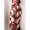 imagePRETTYGARDEN Womens Fall Clothes Plaid Shacket Jacket Trendy Casual Long Sleeve Button Down Flannel Shirts Fashion BlouseRed