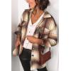 imagePRETTYGARDEN Womens Fall Clothes Plaid Shacket Jacket Trendy Casual Long Sleeve Button Down Flannel Shirts Fashion BlouseWine Red