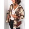 imagePRETTYGARDEN Womens Fall Clothes Plaid Shacket Jacket Trendy Casual Long Sleeve Button Down Flannel Shirts Fashion BlouseWine Red