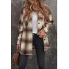 imagePRETTYGARDEN Womens Fall Clothes Plaid Shacket Jacket Trendy Casual Long Sleeve Button Down Flannel Shirts Fashion BlouseWine Red