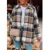 imagePRETTYGARDEN Womens Fall Clothes Plaid Shacket Jacket Trendy Casual Long Sleeve Button Down Flannel Shirts Fashion BlouseYellow