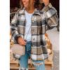 imagePRETTYGARDEN Womens Fall Clothes Plaid Shacket Jacket Trendy Casual Long Sleeve Button Down Flannel Shirts Fashion BlouseYellow