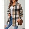 imagePRETTYGARDEN Womens Fall Clothes Plaid Shacket Jacket Trendy Casual Long Sleeve Button Down Flannel Shirts Fashion BlouseYellow