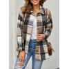 imagePRETTYGARDEN Womens Fall Clothes Plaid Shacket Jacket Trendy Casual Long Sleeve Button Down Flannel Shirts Fashion BlouseYellow