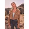 imagePRETTYGARDEN Womens Fall Clothes Sherpa Shacket Jacket Fuzzy Lapel Button Down Cropped Coat Winter OuterwearCamel