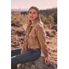 imagePRETTYGARDEN Womens Fall Clothes Sherpa Shacket Jacket Fuzzy Lapel Button Down Cropped Coat Winter OuterwearCamel