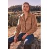imagePRETTYGARDEN Womens Fall Clothes Sherpa Shacket Jacket Fuzzy Lapel Button Down Cropped Coat Winter OuterwearCamel