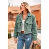 imagePRETTYGARDEN Womens Fall Clothes Sherpa Shacket Jacket Fuzzy Lapel Button Down Cropped Coat Winter OuterwearLight Green
