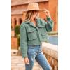 imagePRETTYGARDEN Womens Fall Clothes Sherpa Shacket Jacket Fuzzy Lapel Button Down Cropped Coat Winter OuterwearLight Green