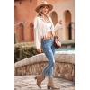 imagePRETTYGARDEN Womens Fringe Faux Suede Leather Jackets 2025 Fashion Tassel Motorcycle Cropped CoatsBeige White