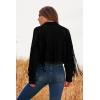 imagePRETTYGARDEN Womens Fringe Faux Suede Leather Jackets 2025 Fashion Tassel Motorcycle Cropped CoatsBlack
