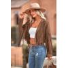 imagePRETTYGARDEN Womens Fringe Faux Suede Leather Jackets 2025 Fashion Tassel Motorcycle Cropped CoatsCoffee