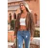 imagePRETTYGARDEN Womens Fringe Faux Suede Leather Jackets 2025 Fashion Tassel Motorcycle Cropped CoatsCoffee