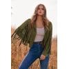 imagePRETTYGARDEN Womens Fringe Faux Suede Leather Jackets 2025 Fashion Tassel Motorcycle Cropped CoatsDark Army Green
