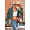 imagePRETTYGARDEN Womens Fringe Faux Suede Leather Jackets 2025 Fashion Tassel Motorcycle Cropped CoatsGreen