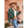 imagePRETTYGARDEN Womens Fringe Faux Suede Leather Jackets 2025 Fashion Tassel Motorcycle Cropped CoatsGreen