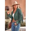 imagePRETTYGARDEN Womens Fringe Faux Suede Leather Jackets 2025 Fashion Tassel Motorcycle Cropped CoatsGreen