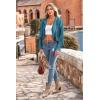 imagePRETTYGARDEN Womens Fringe Faux Suede Leather Jackets 2025 Fashion Tassel Motorcycle Cropped CoatsLake Blue
