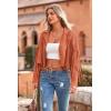 imagePRETTYGARDEN Womens Fringe Faux Suede Leather Jackets 2025 Fashion Tassel Motorcycle Cropped CoatsOrange