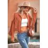 imagePRETTYGARDEN Womens Fringe Faux Suede Leather Jackets 2025 Fashion Tassel Motorcycle Cropped CoatsOrange