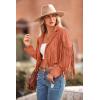 imagePRETTYGARDEN Womens Fringe Faux Suede Leather Jackets 2025 Fashion Tassel Motorcycle Cropped CoatsOrange