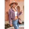 imagePRETTYGARDEN Womens Fringe Faux Suede Leather Jackets 2025 Fashion Tassel Motorcycle Cropped CoatsPurple