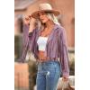 imagePRETTYGARDEN Womens Fringe Faux Suede Leather Jackets 2025 Fashion Tassel Motorcycle Cropped CoatsPurple