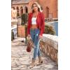 imagePRETTYGARDEN Womens Fringe Faux Suede Leather Jackets 2025 Fashion Tassel Motorcycle Cropped CoatsRed