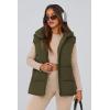 imagePRETTYGARDEN Womens Puffer Jacket Vests Casual Sleeveless Stand Collar Zip Up Coats Warm Winter OuterwearArmy Green