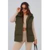 imagePRETTYGARDEN Womens Puffer Jacket Vests Casual Sleeveless Stand Collar Zip Up Coats Warm Winter OuterwearArmy Green