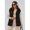 imagePRETTYGARDEN Womens Puffer Jacket Vests Casual Sleeveless Stand Collar Zip Up Coats Warm Winter OuterwearBlack