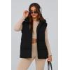 imagePRETTYGARDEN Womens Puffer Jacket Vests Casual Sleeveless Stand Collar Zip Up Coats Warm Winter OuterwearBlack