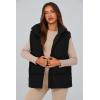 imagePRETTYGARDEN Womens Puffer Jacket Vests Casual Sleeveless Stand Collar Zip Up Coats Warm Winter OuterwearBlack