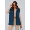 imagePRETTYGARDEN Womens Puffer Jacket Vests Casual Sleeveless Stand Collar Zip Up Coats Warm Winter OuterwearDark Blue