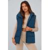 imagePRETTYGARDEN Womens Puffer Jacket Vests Casual Sleeveless Stand Collar Zip Up Coats Warm Winter OuterwearDark Blue