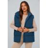 imagePRETTYGARDEN Womens Puffer Jacket Vests Casual Sleeveless Stand Collar Zip Up Coats Warm Winter OuterwearDark Blue