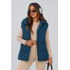imagePRETTYGARDEN Womens Puffer Jacket Vests Casual Sleeveless Stand Collar Zip Up Coats Warm Winter OuterwearDark Blue