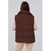 imagePRETTYGARDEN Womens Puffer Jacket Vests Casual Sleeveless Stand Collar Zip Up Coats Warm Winter OuterwearDark Brown