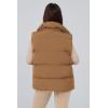 imagePRETTYGARDEN Womens Puffer Jacket Vests Casual Sleeveless Stand Collar Zip Up Coats Warm Winter OuterwearKhaki