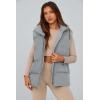 imagePRETTYGARDEN Womens Puffer Jacket Vests Casual Sleeveless Stand Collar Zip Up Coats Warm Winter OuterwearLight Grey