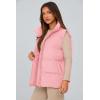 imagePRETTYGARDEN Womens Puffer Jacket Vests Casual Sleeveless Stand Collar Zip Up Coats Warm Winter OuterwearLight Pink