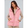 imagePRETTYGARDEN Womens Puffer Jacket Vests Casual Sleeveless Stand Collar Zip Up Coats Warm Winter OuterwearLight Pink